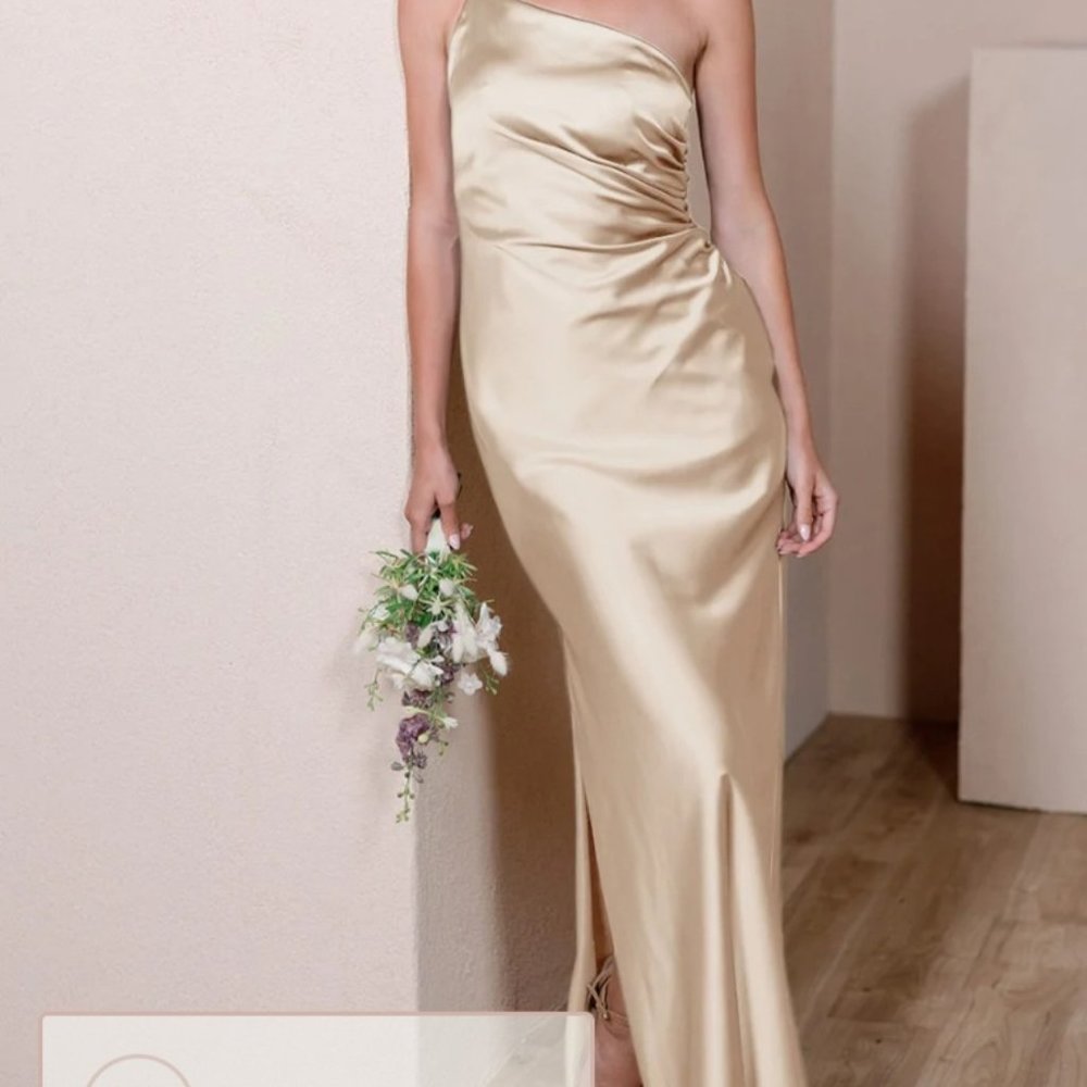 Revelry Bridesmaids Dress Gold Champagne (Including matching robe)